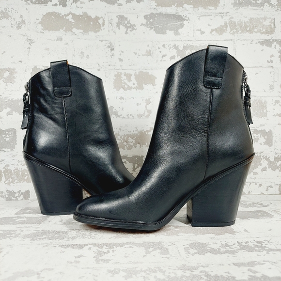 NEW Franco Sarto Women’s Germaine Black Western Ankle Bootie C127 - Picture 4 of 11